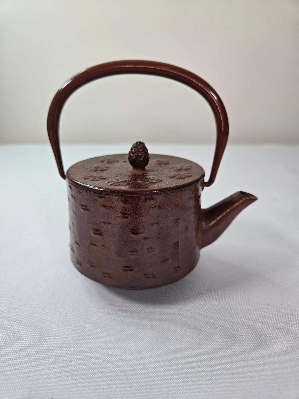 Japanese Nambu Tekki Sakura Bark Handle Cast Iron Kyusu Teapot